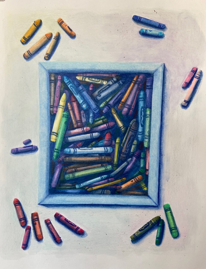 Isabella Vasilenco, Untitled, 2022, coloured pencil on paper, 22.9 x 30.5 cm