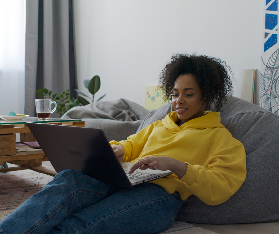 Woman on a laptop