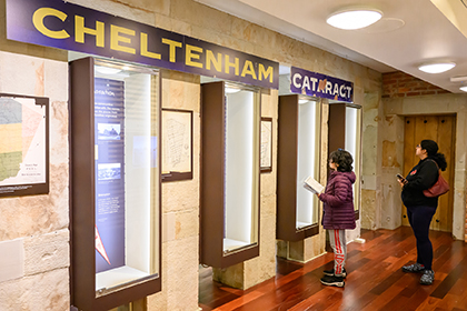 People looking at exhibits