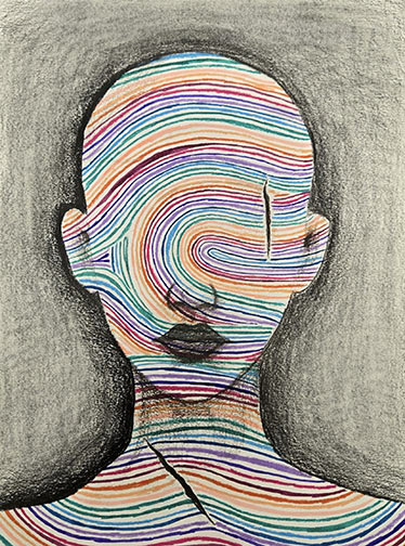 colourful female silhouette artwork