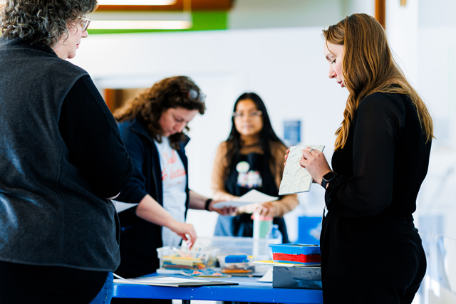 adults taking part in art workshop