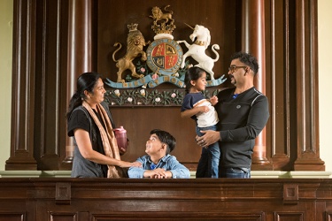 A family in the PAMA courthouse
