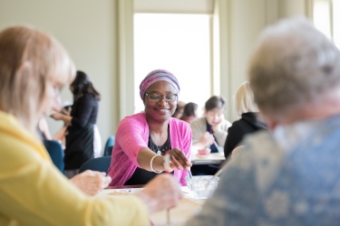 People at a tea event